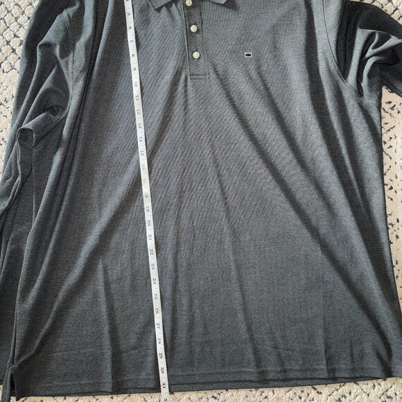 Crown & Ivy™ Long Sleeve Piqué Polo Shirt Gray NWOT XXL - Picture 5 of 8